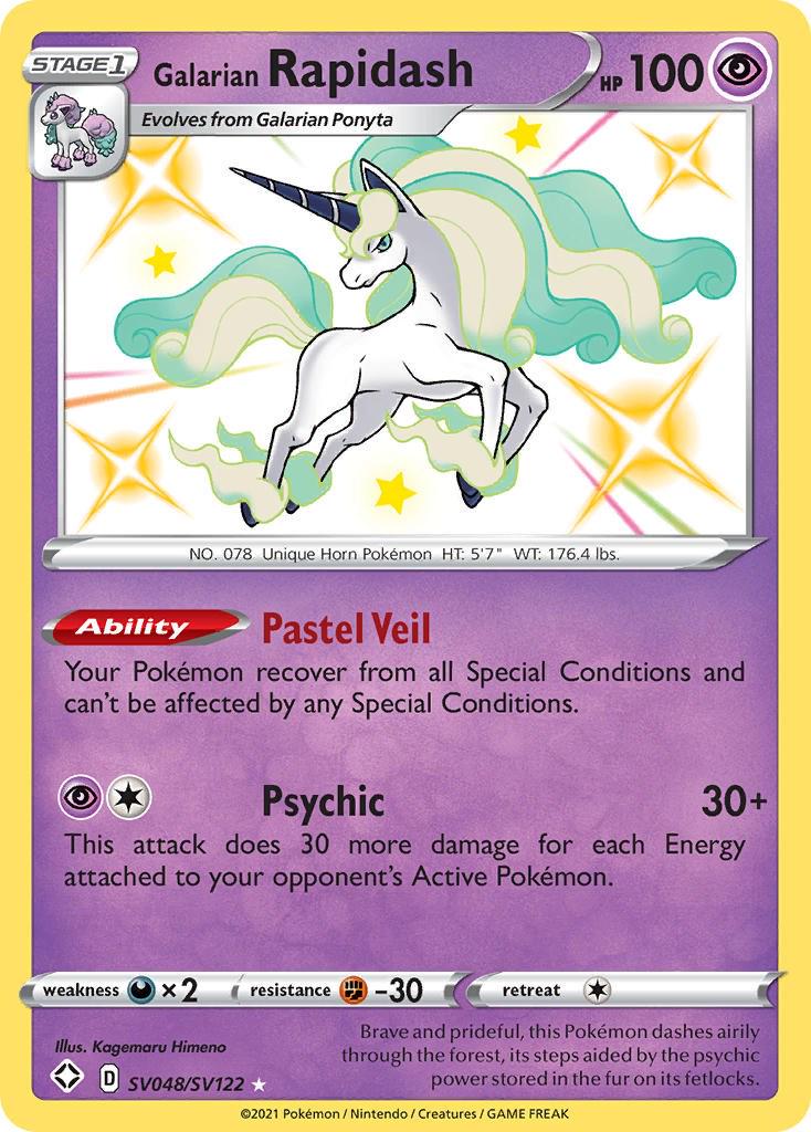 Shining Fates Galarian Rapidash Pokémon card